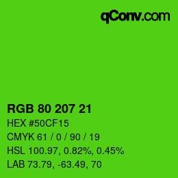 Color code: RGB 80 207 21 | qconv.com