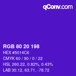 Color code: RGB 80 20 198 | qconv.com