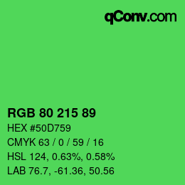 Color code: RGB 80 215 89 | qconv.com