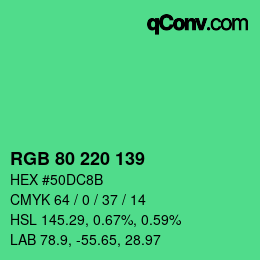Código de color: RGB 80 220 139 | qconv.com