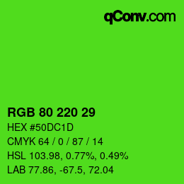 Color code: RGB 80 220 29 | qconv.com