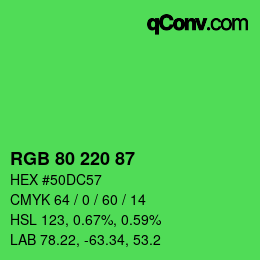 Código de color: RGB 80 220 87 | qconv.com