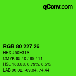 Color code: RGB 80 227 26 | qconv.com
