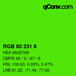 Color code: RGB 80 231 8 | qconv.com