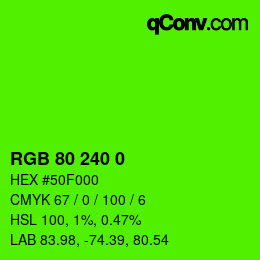 Color code: RGB 80 240 0 | qconv.com