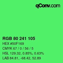 Color code: RGB 80 241 105 | qconv.com