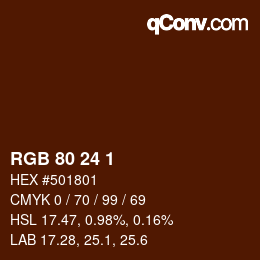カラーコード: RGB 80 24 1 | qconv.com
