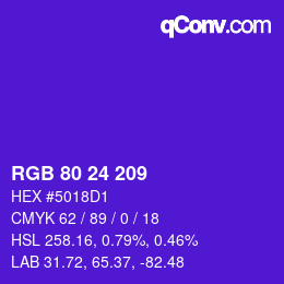 Color code: RGB 80 24 209 | qconv.com