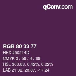 颜色代码: RGB 80 33 77 | qconv.com