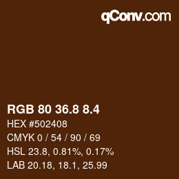 カラーコード: RGB 80 36.8 8.4 | qconv.com