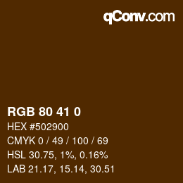 Color code: RGB 80 41 0 | qconv.com