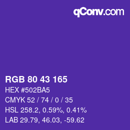 Código de color: RGB 80 43 165 | qconv.com