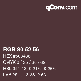 Farbcode: RGB 80 52 56 | qconv.com