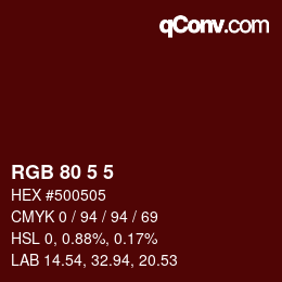 Color code: RGB 80 5 5 | qconv.com