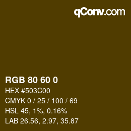 カラーコード: RGB 80 60 0 | qconv.com