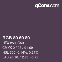 カラーコード: RGB 80 60 80 | qconv.com