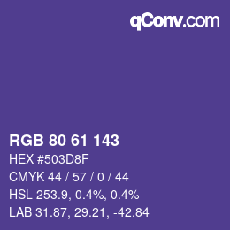 Código de color: RGB 80 61 143 | qconv.com
