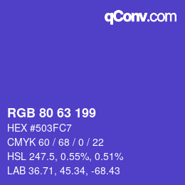 Color code: RGB 80 63 199 | qconv.com