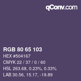 カラーコード: RGB 80 65 103 | qconv.com