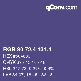 カラーコード: RGB 80 72.4 131.4 | qconv.com