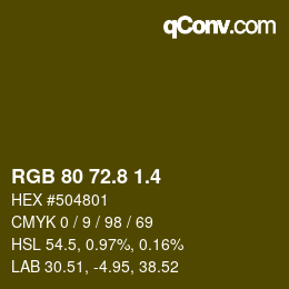 カラーコード: RGB 80 72.8 1.4 | qconv.com
