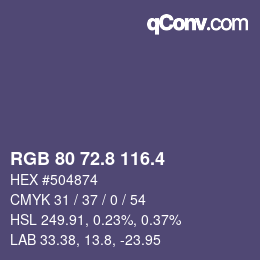 カラーコード: RGB 80 72.8 116.4 | qconv.com