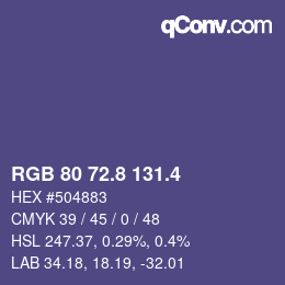 カラーコード: RGB 80 72.8 131.4 | qconv.com