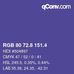 カラーコード: RGB 80 72.8 151.4 | qconv.com