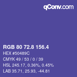カラーコード: RGB 80 72.8 156.4 | qconv.com