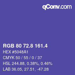 カラーコード: RGB 80 72.8 161.4 | qconv.com