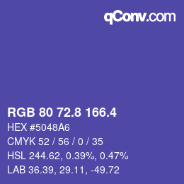 カラーコード: RGB 80 72.8 166.4 | qconv.com