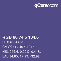 カラーコード: RGB 80 74.6 134.6 | qconv.com