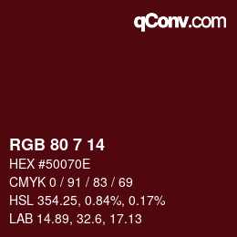 Color code: RGB 80 7 14 | qconv.com
