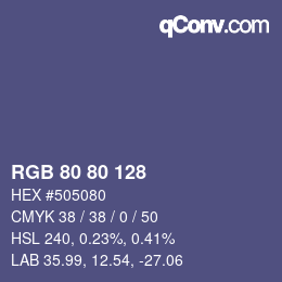 Color code: RGB 80 80 128 | qconv.com