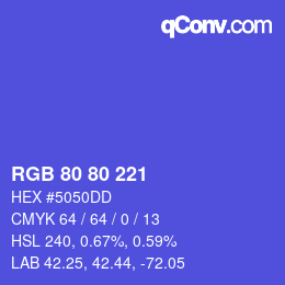 颜色代码: RGB 80 80 221 | qconv.com