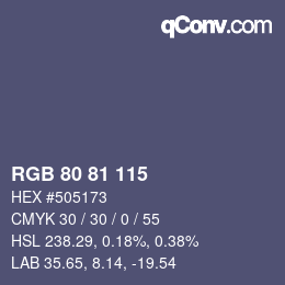 Color code: RGB 80 81 115 | qconv.com
