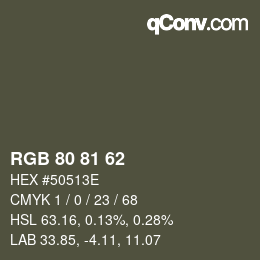 Código de color: RGB 80 81 62 | qconv.com