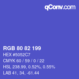 Color code: RGB 80 82 199 | qconv.com