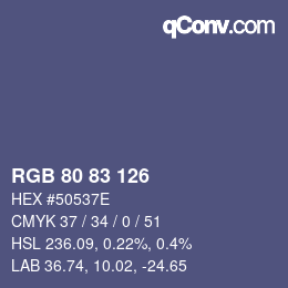 Farbcode: RGB 80 83 126 | qconv.com