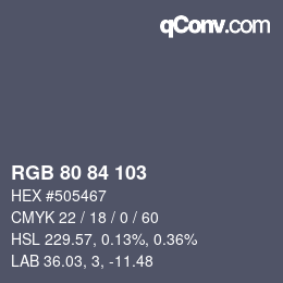 Color code: RGB 80 84 103 | qconv.com
