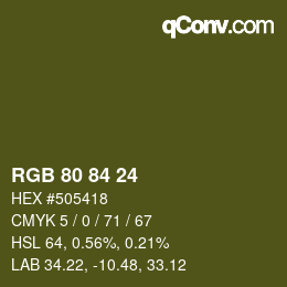 Color code: RGB 80 84 24 | qconv.com