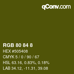Color code: RGB 80 84 8 | qconv.com