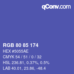 Color code: RGB 80 85 174 | qconv.com