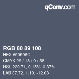 Farbcode: RGB 80 89 108 | qconv.com