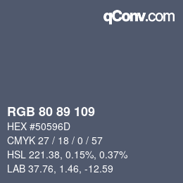 颜色代码: RGB 80 89 109 | qconv.com