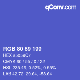 Color code: RGB 80 89 199 | qconv.com