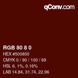 カラーコード: RGB 80 8 0 | qconv.com
