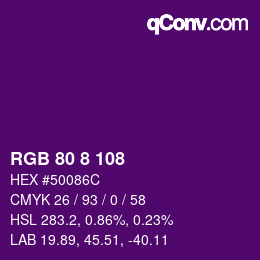 Color code: RGB 80 8 108 | qconv.com