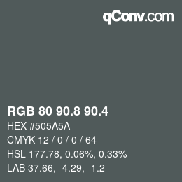 カラーコード: RGB 80 90.8 90.4 | qconv.com