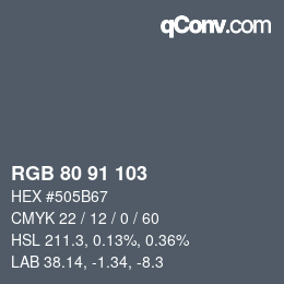 Color code: RGB 80 91 103 | qconv.com